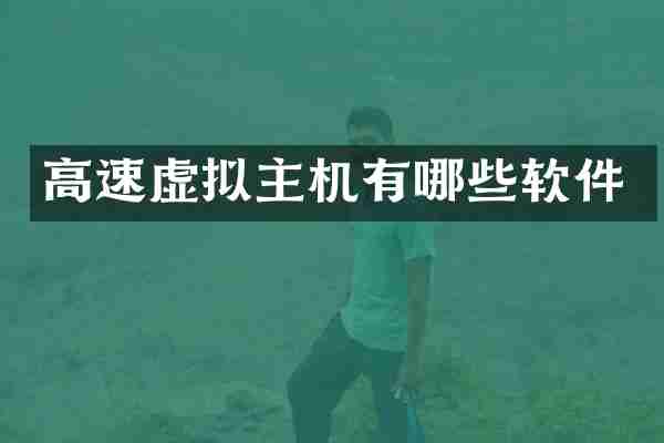 高速虚拟主机有哪些软件
