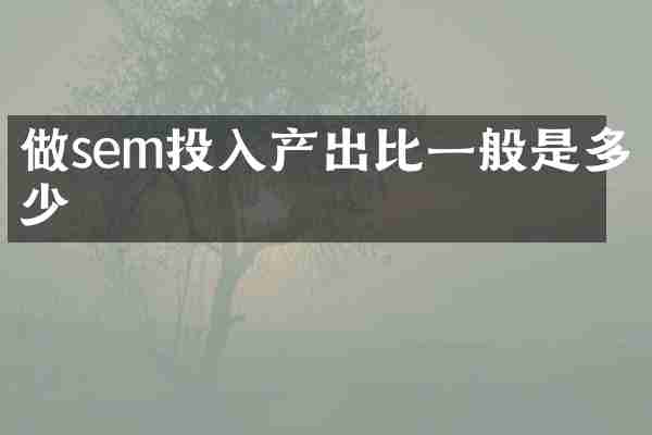做sem投入产出比一般是多少