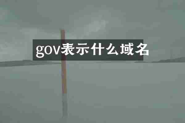 gov表示什么域名