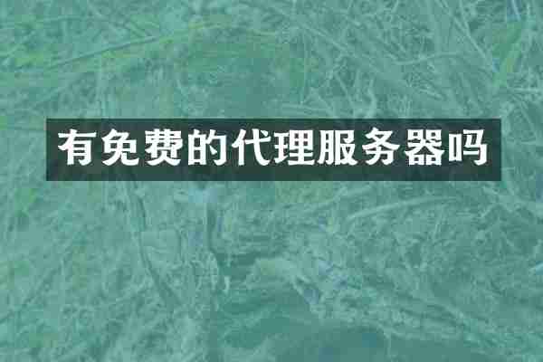 有免费的代理服务器吗