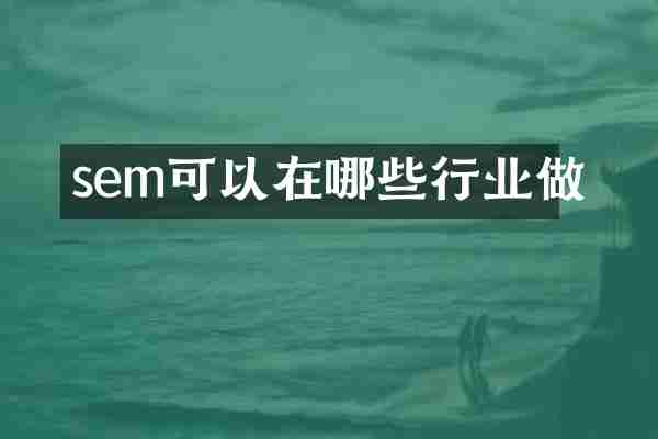 sem可以在哪些行业做