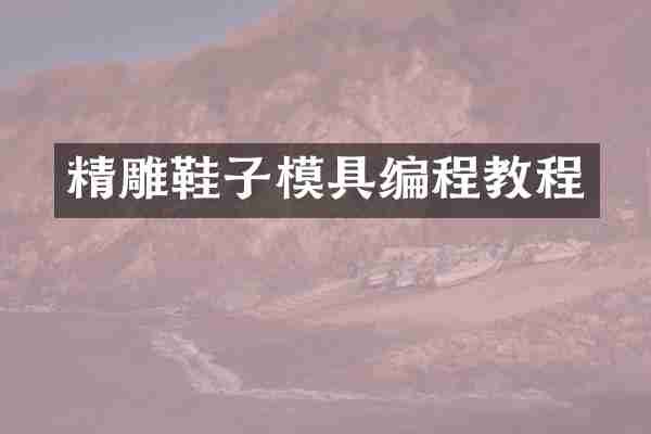 精雕鞋子模具编程教程