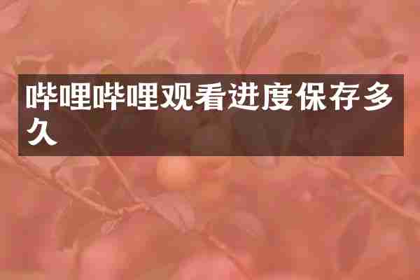哔哩哔哩观看进度保存多久