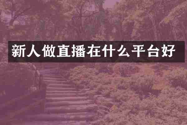 新人做直播在什么平台好