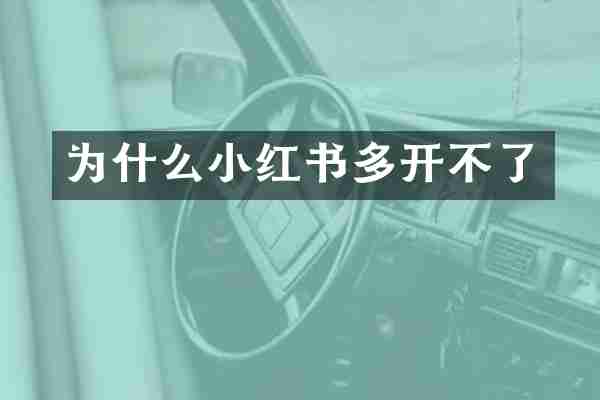为什么小红书多开不了
