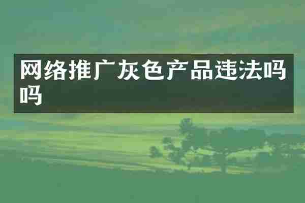 网络推广灰色产品违法吗吗