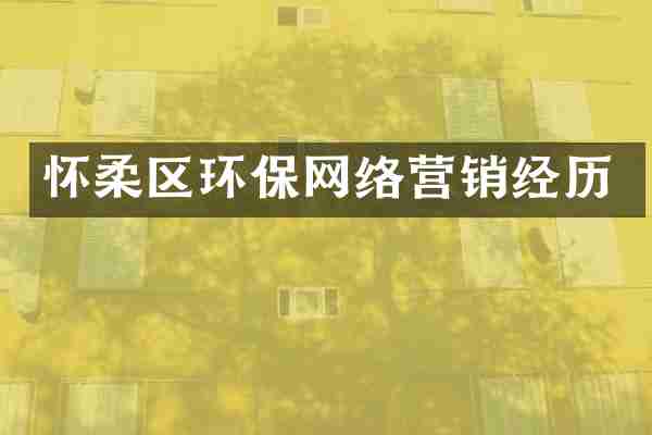 怀柔区环保网络营销经历