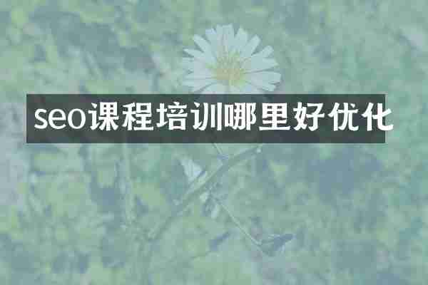 seo课程培训哪里好优化