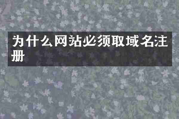 为什么网站必须取域名注册