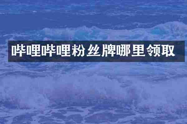 哔哩哔哩粉丝牌哪里领取