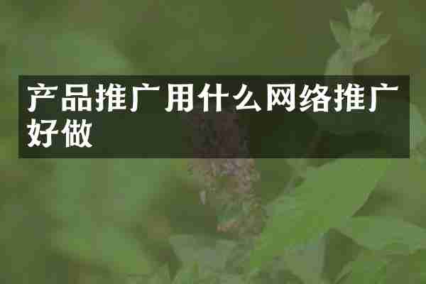 产品推广用什么网络推广好做