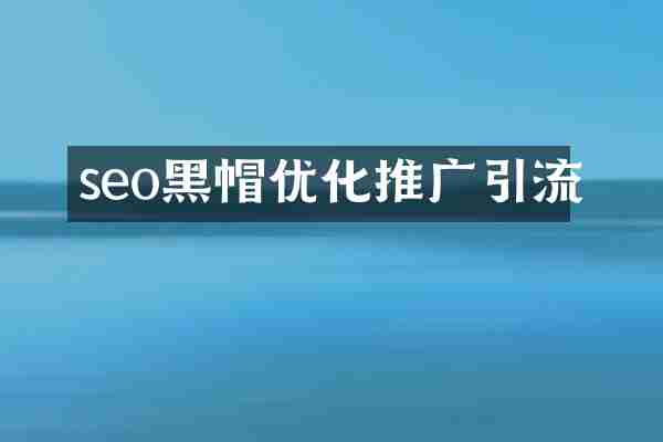 seo黑帽优化推广引流