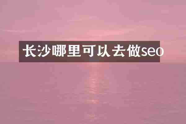 长沙哪里可以去做seo