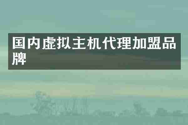国内虚拟主机代理加盟品牌