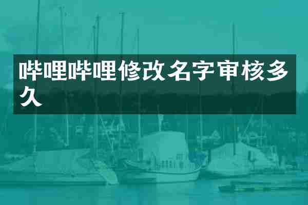 哔哩哔哩修改名字审核多久