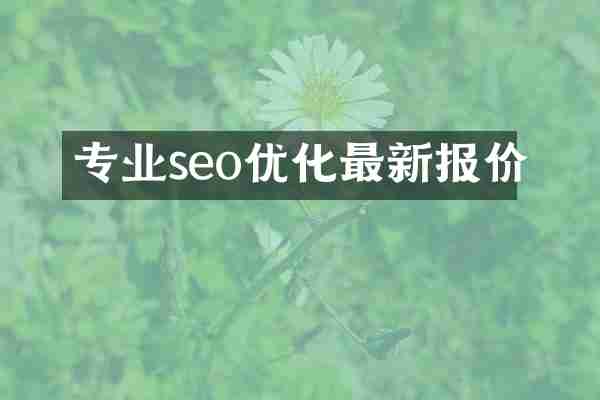 专业seo优化最新报价