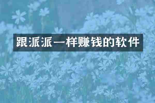 跟派派一样赚钱的软件