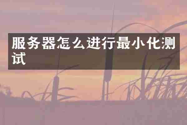服务器怎么进行最小化测试