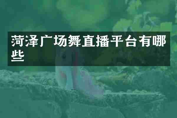 菏泽广场舞直播平台有哪些
