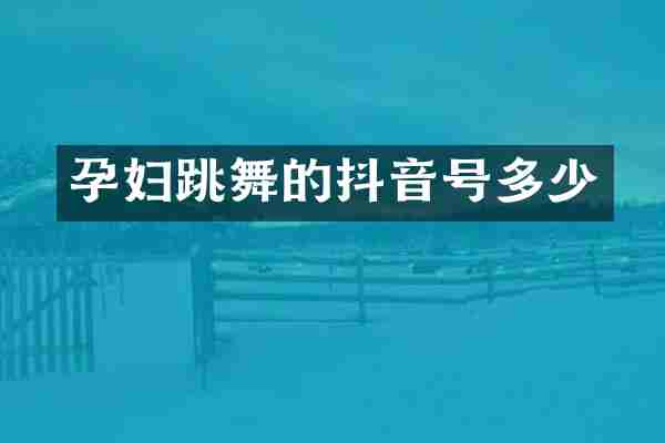 孕妇跳舞的抖音号多少