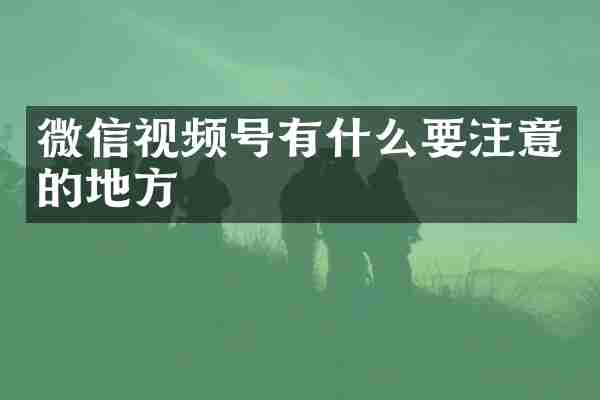 微信视频号有什么要注意的地方