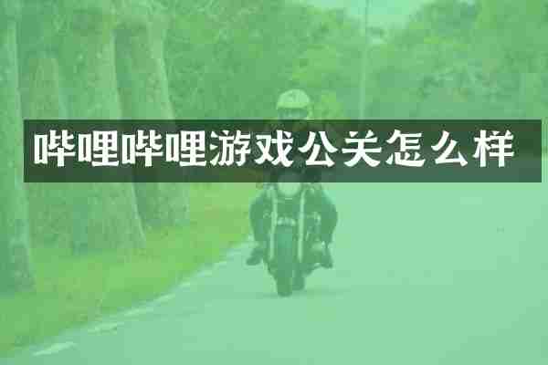 哔哩哔哩游戏公关怎么样