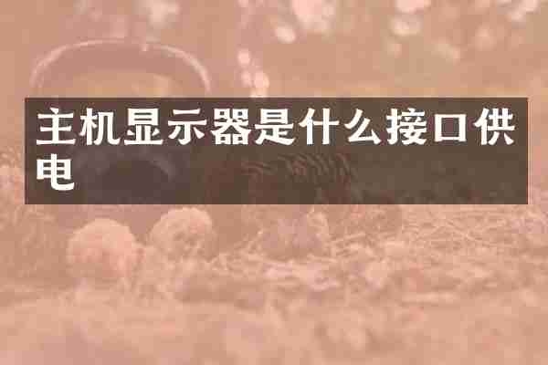 主机显示器是什么接口供电