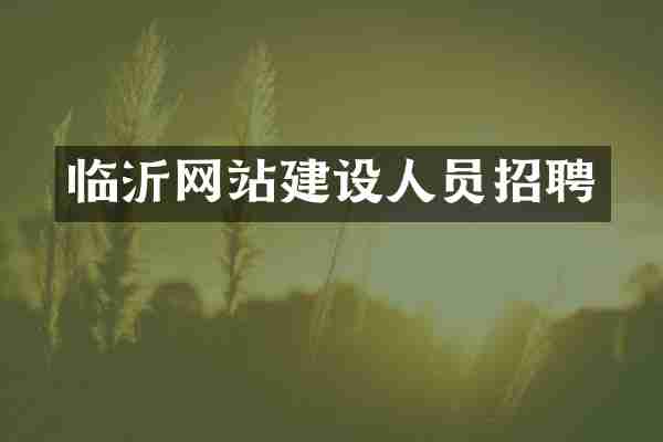 临沂网站建设人员招聘