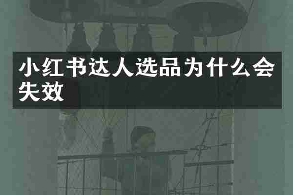 小红书达人选品为什么会失效