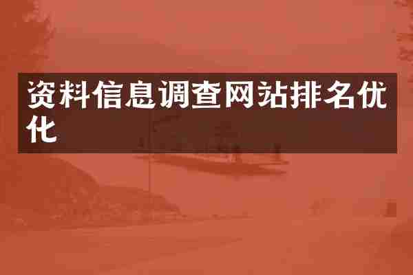 资料信息调查网站排名优化