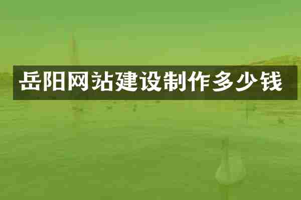 岳阳网站建设制作多少钱