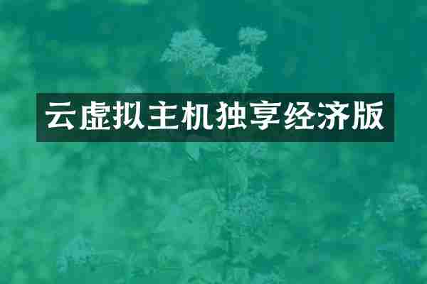 云虚拟主机独享经济版