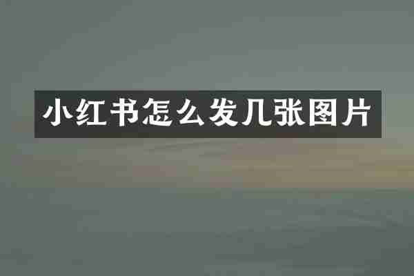 小红书怎么发几张图片