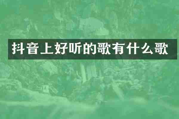 抖音上好听的歌有什么歌
