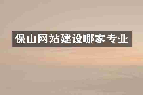 保山网站建设哪家专业