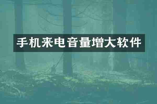 手机来电音量增大软件