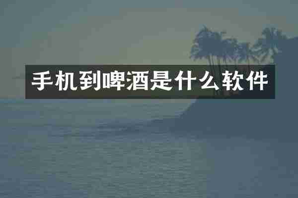 手机到啤酒是什么软件
