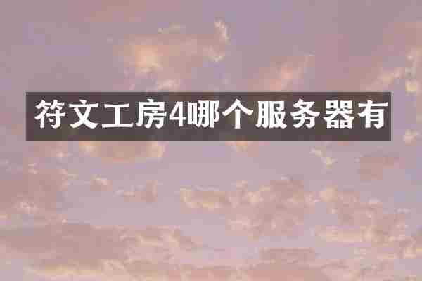 符文工房4哪个服务器有