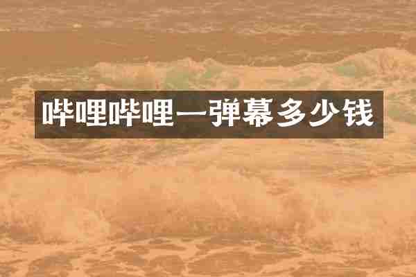 哔哩哔哩一弹幕多少钱