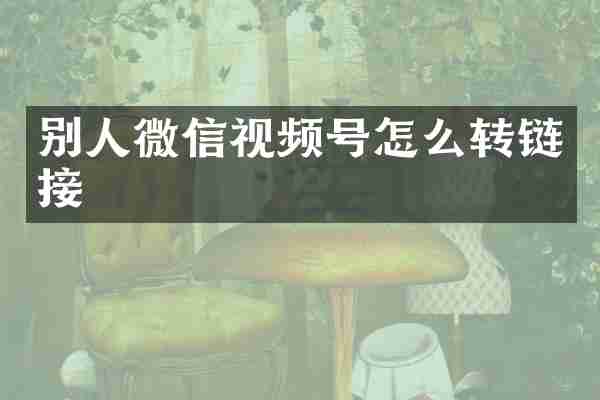 别人微信视频号怎么转链接