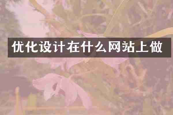 优化设计在什么网站上做