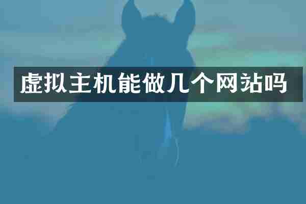 虚拟主机能做几个网站吗