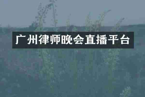 广州律师晚会直播平台