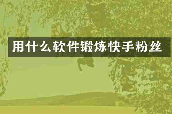用什么软件锻炼快手粉丝