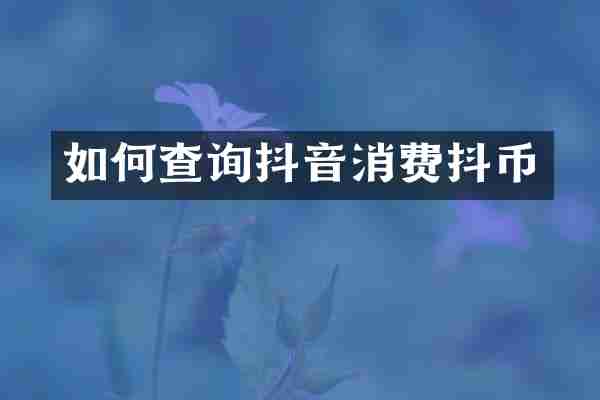 如何查询抖音消费抖币