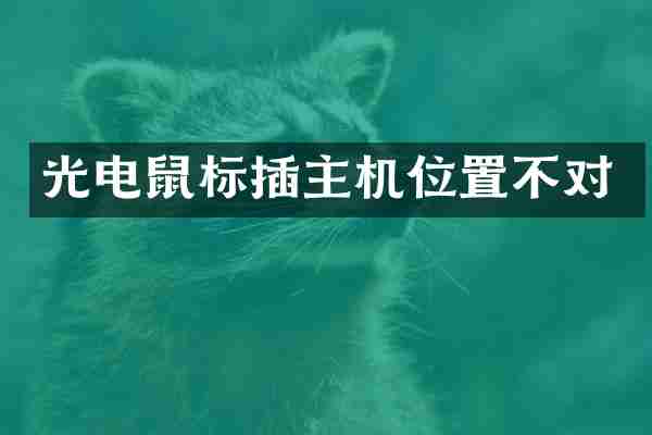 光电鼠标插主机位置不对