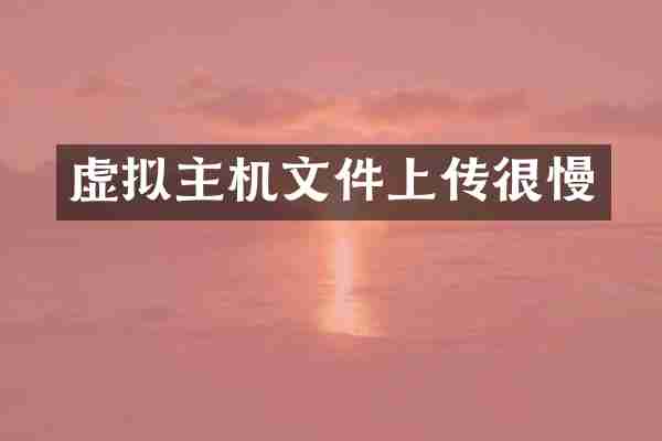 虚拟主机文件上传很慢