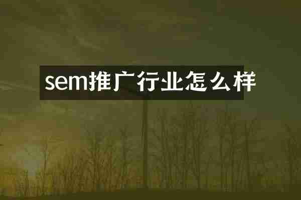 sem推广行业怎么样