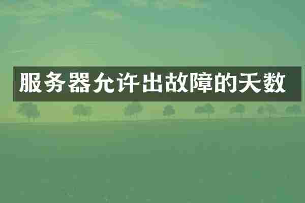 服务器允许出故障的天数