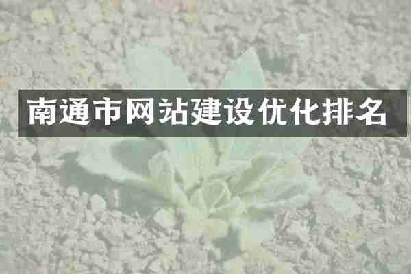 南通市网站建设优化排名
